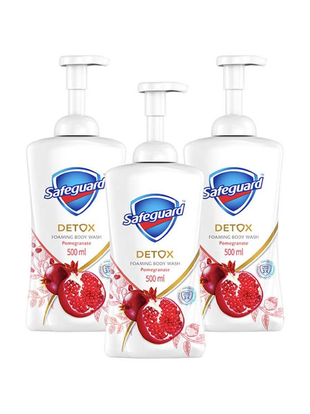 Safeguard Detox Foaming Body Wash Pomegranate 3Pack (500ml) edamama